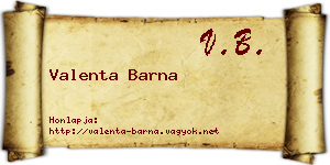 Valenta Barna névjegykártya