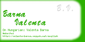 barna valenta business card